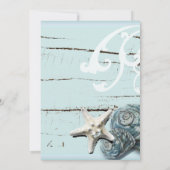 Invitation BLue Seashells Beach Souper de répétition de maria (Dos)