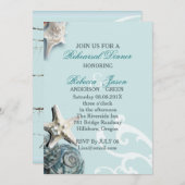 Invitation BLue Seashells Beach Souper de répétition de maria (Devant / Derrière)