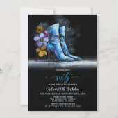 Invitation Blue Sequin Boots 60th Birthday Party (Devant)