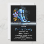 Invitation Blue Sequin Boots and Bubbly Bridal Shower (Devant)