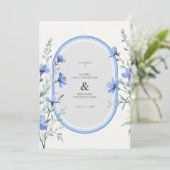 Invitation Blue Shades Cherish Botanical Wildflowers Branches (Debout devant)