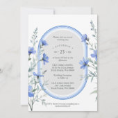 Invitation Blue Shades Cherish Botanical Wildflowers Branches (Dos)