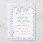 Invitation Blue She's Tying the Knot Lace Fête des mariées (Devant)