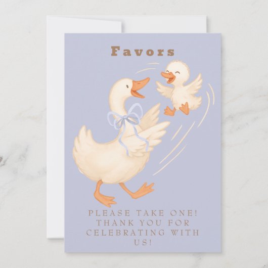 Invitation Blue Silly Goose Favor Table Sign  (Dos)