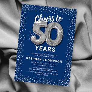 Invitation Blue Silver 50e Anniversaire