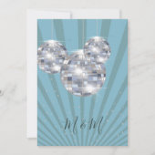 Invitation Blue Silver Disco Sun Rays Chic Mariage (Devant)