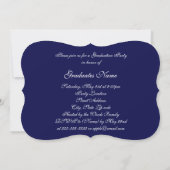 Invitation Blue & Silver Floral Casquette 2025 Graduation Par (Dos)