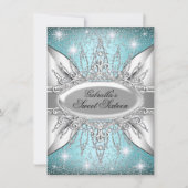 Invitation Blue & Silver Sparkle Diamond pour un S (Devant)