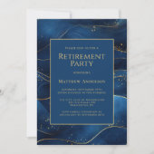 Invitation Blue Simple Elegant Retraite Party (Devant)