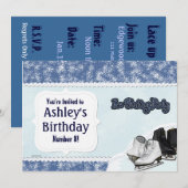 Invitation Blue Skate Party (Devant / Derrière)