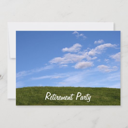 Invitation Blue Skies Green Greass Retirement Party Invitatio (Devant)