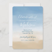 Invitation Blue Sky Beige Sand Ombre Aquarelle (Devant)