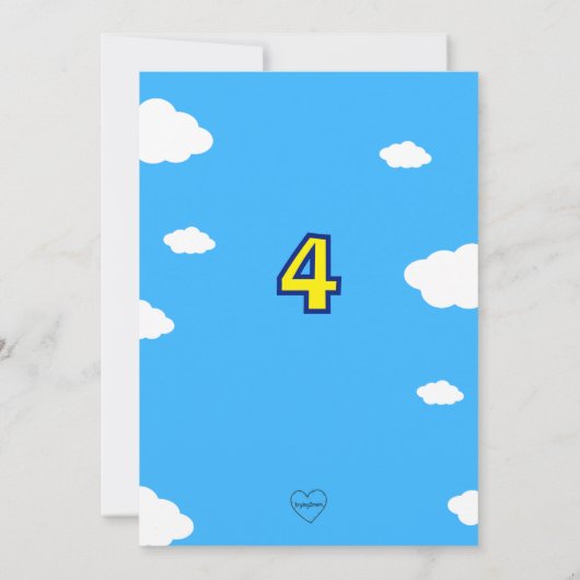 Invitation Blue Sky & Clouds Friend Birthday (Dos)