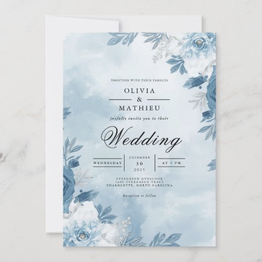 Invitation Blue Sky Floral Arch Wedding (Devant)