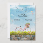 Invitation Blue Sky vélo paysage douche nuptiale (Devant)