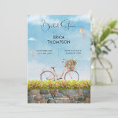 Invitation Blue Sky vélo paysage douche nuptiale (Debout devant)