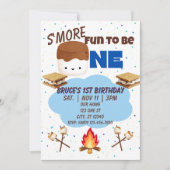 Invitation Blue, S'More Fun to be One, 1st Birthday (Devant)