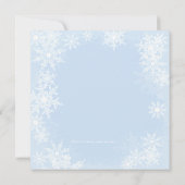 Invitation Blue Snowflake Boys Baby shower de Noël (Dos)