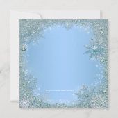 Invitation Blue Snowflake Boys Baby shower de Noël (Dos)