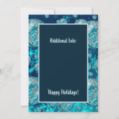 Invitation Blue Snowflake Bubles Fête (Dos)