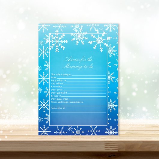 Invitation Blue Snowflake Conseils pour le jeu de Baby shower