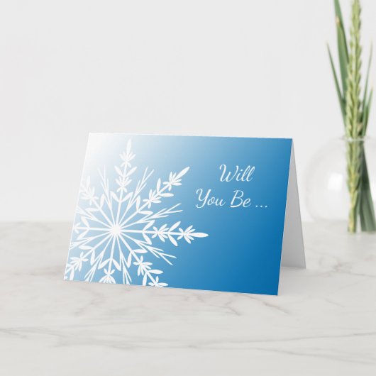 Invitation Blue Snowflake Serez-Vous Ma Femme D'Accueil (Devant)