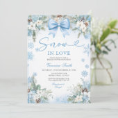 Invitation Blue Snowflake Snow in Love Winter Bridal Shower (Debout devant)