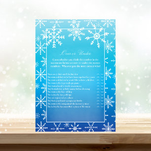 Invitation Blue Snowflake sur ou sous le jeu de Baby shower