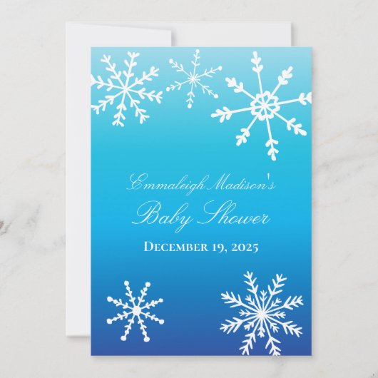 Invitation Blue Snowflake What's In Your Purse Shower Game (Dos)