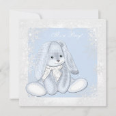Invitation Blue Snowflake Winter Wonderland Baby Boy Shoy (Devant)