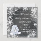 Invitation Blue Snowflake Winter Wonderland Baby shower (Dos)