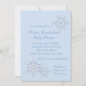 Invitation Blue Snowflake Winter Wonderland Baby shower (Dos)