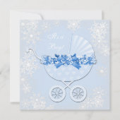 Invitation Blue Snowflake Winter Wonderland Baby shower (Devant)