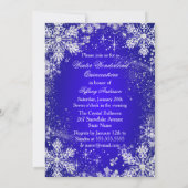 Invitation Blue Snowflake Winter Wonderland Quinceanera (Dos)
