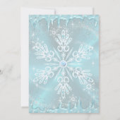 Invitation Blue Snowflake Winter Wonderland Quinceanera (Dos)