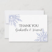 Invitation Blue Snowflakes Mariage Merci Notes - Plat (Devant)