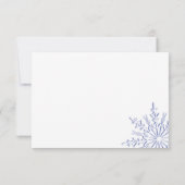 Invitation Blue Snowflakes Mariage Merci Notes - Plat (Dos)