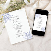 Invitation Blue Snowflakes sur White Winter Wedding Invitatio