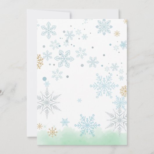 Invitation Blue Snowflakes Winter Onederland 1er anniversaire (Dos)