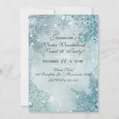 Invitation Blue Snowflakes Winter Wonderland (Devant)