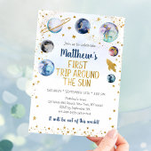 Invitation Blue Space Premier Voyage Autour Du Soleil Anniver
