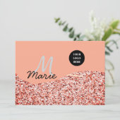Invitation blue sparkle ajouter un logo texte merci escompte (Debout devant)