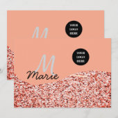 Invitation blue sparkle ajouter un logo texte merci escompte (Devant / Derrière)