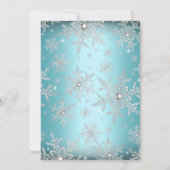 Invitation Blue Sparkle Flocon de Neige Sweet 16 (Dos)