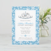 Invitation Blue Sparkle Princess Winter Wonderland Sweet 16 (Debout devant)