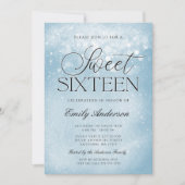 Invitation Blue Sparkle Sweet 16 (Devant)