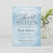 Invitation Blue Sparkle Sweet 16 (Debout devant)