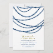 Invitation Blue Sparkles Hanoukka Fête Fête Fête (Devant)