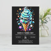 Invitation Blue Sprinkings Elegant Boy Crème de glace Anniver (Debout devant)