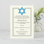 Invitation Blue Star de David double bordure Bar Mitzvah (Debout devant)